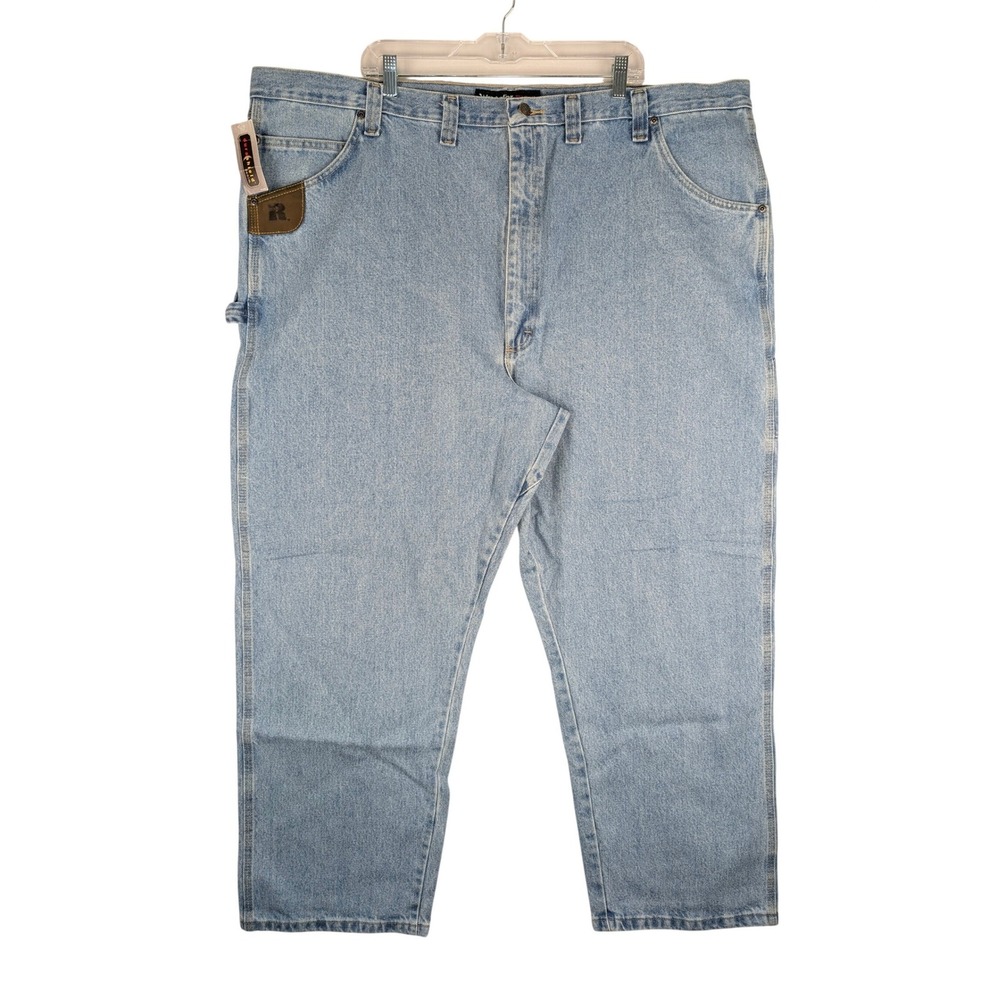 Wrangler Riggs Workwear Carpenter Jeans Mens 50x30 Light Blue‎ Relaxed Fit